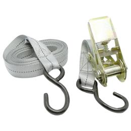 SANGLE A CLIQUET + 2 CROCHETS  LARGEUR 25MM LONGUEUR 5M 