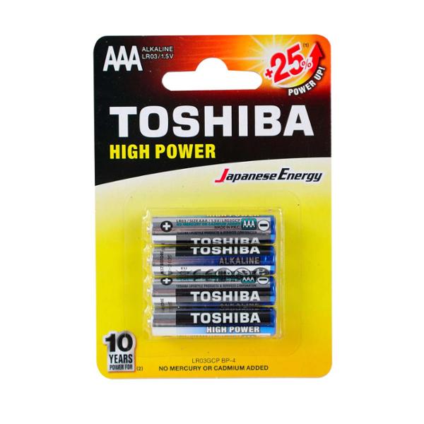 TOSHIBA PILES ALCALINE HIGH POWER LR03 AAA x 4