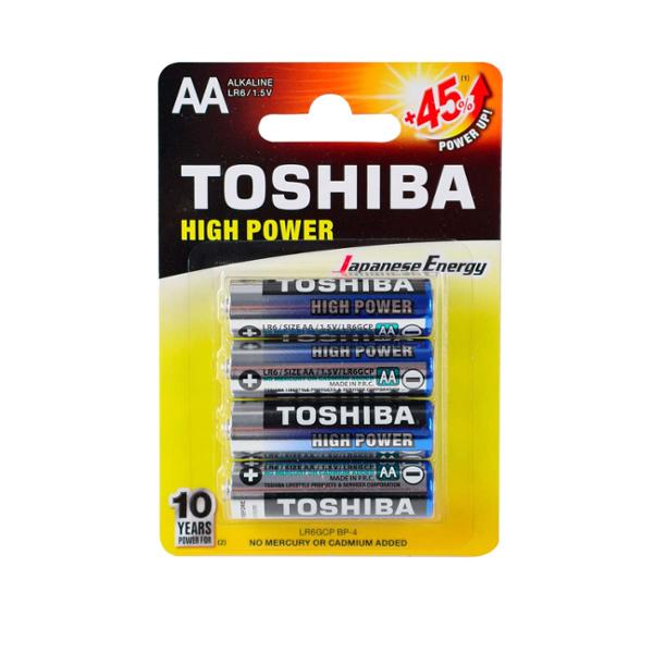 TOSHIBA PILES ALCALINE HIGH POWER LR6 AA x 4