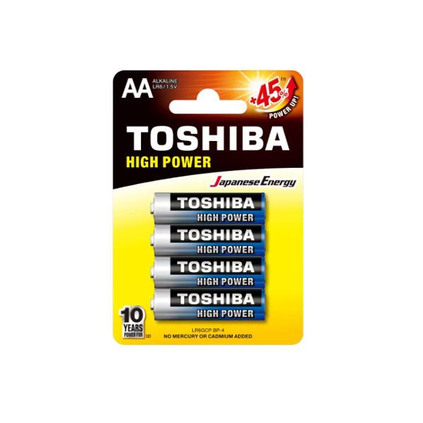 TOSHIBA PILES ALCALINE HIGH POWER LR6 AA x 4