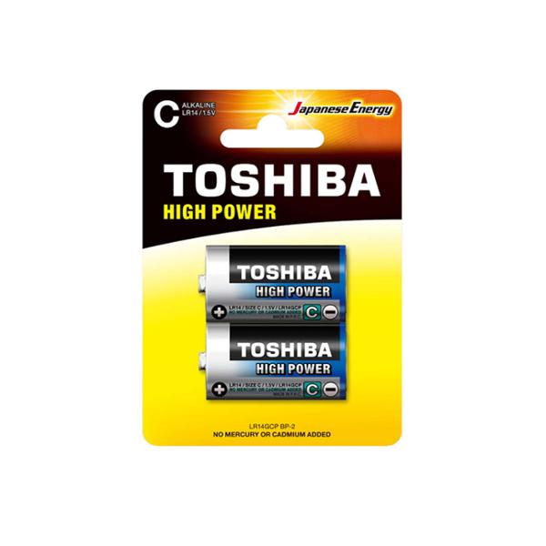 TOSHIBA PILES ALCALINE HIGH POWER LR14 C x 2