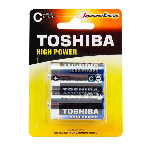 TOSHIBA PILES ALCALINE HIGH POWER LR14 C x 2