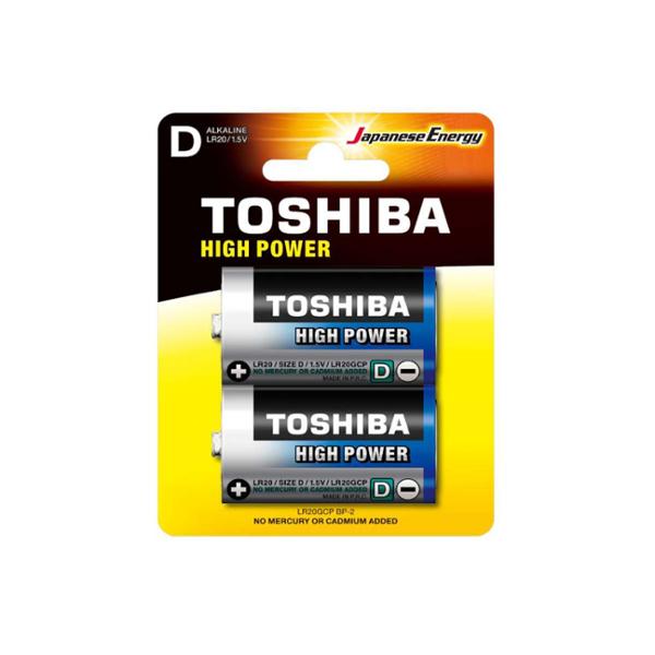 TOSHIBA PILES ALCALINE HIGH POWER LR20 D x 2