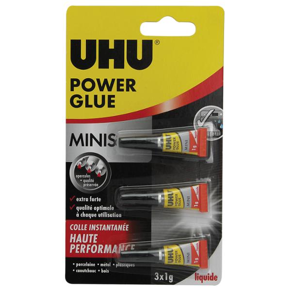 UHU POWER GLUE MINIS LIQUIDE 3x1G