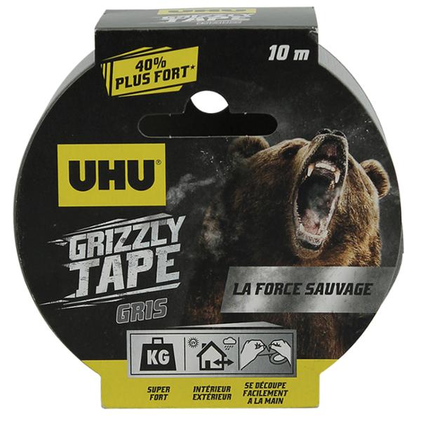 UHU ADHESIF RENFORCE GRIZZLY GRIS 5MMx10M