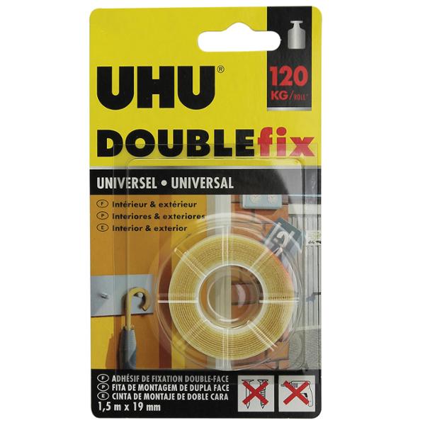 UHU ADHESIF DOUBLE FACE EXTRA FORT 120KG 19MMx1.5M