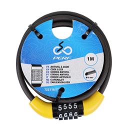 ANTIVOL SPIRALE A CHIFFRES  LONGUEUR 1M - Ø 6MM 