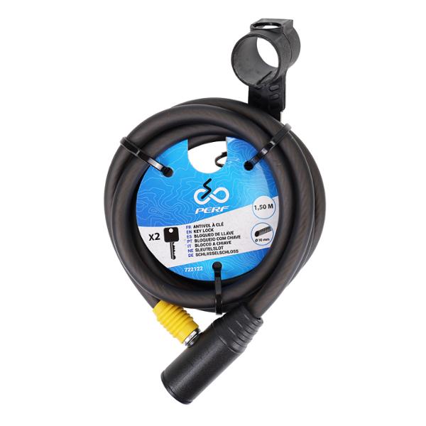 ANTIVOL SPIRALE A CLE LONGUEUR 1.50M Ø 10MM ANTIVOL SPIRALE A CLE LONGUEUR 1.50M Ø 10MM